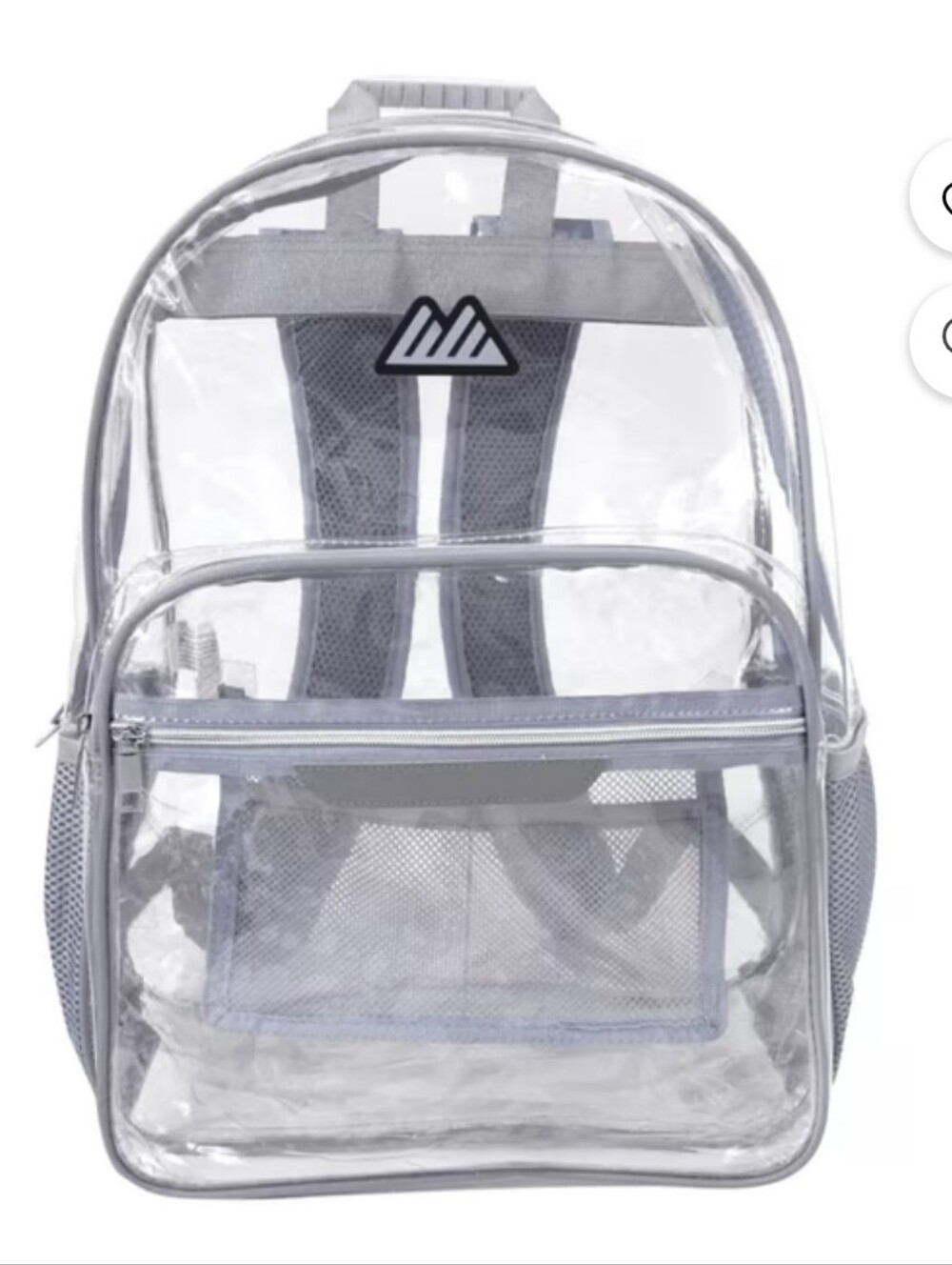 Summit Ridge Clear 18" Backpack with Patch & Printed Straps Gray New With Tags